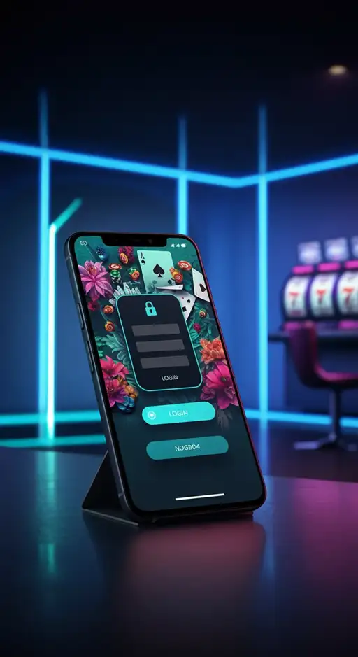 Interface de connexion sécurisée Casino Shiny Wilds avec champs d'identifiants et options de gestion de compte